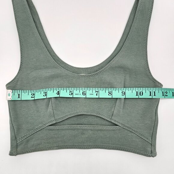 Aritzia Wilfred Free Shannon Cut Out Bra Top, XS. Sage Green. NEW - Picture 3 of 10